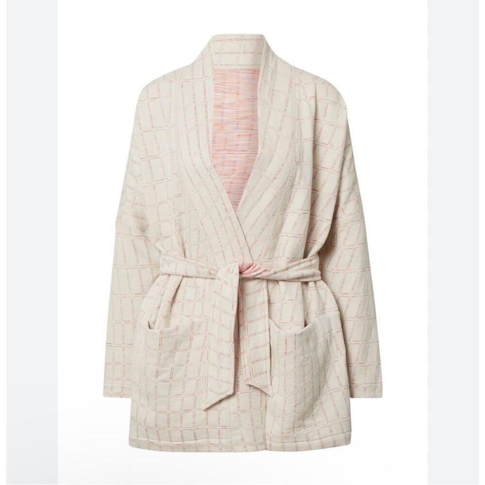 Nike Yoga Therma-Fit Luxe Women's Jacquard Quilted Reversible Robe Top Large